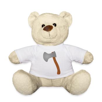 T-Shirt mit Waldaxt-Illustration - Teddy - Weiß - Vorne