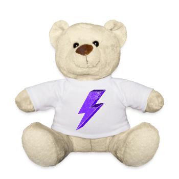 Elektrisierende Blitzgrafik für Kleidung 3D - Teddy - Weiß - Vorne
