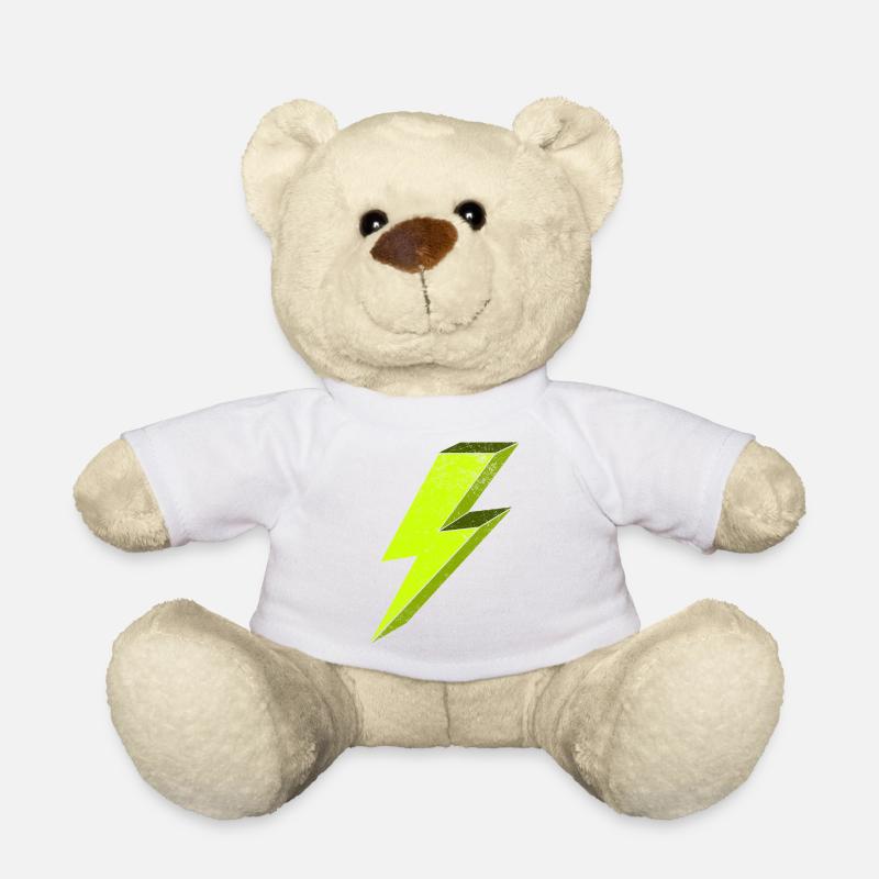 Leuchtende Elektroblitz-Illustration 3D - Teddy - Weiß