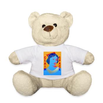 Femme Pop Art intemporelle avec contraste de couleurs - Nounours - blanc - Devant