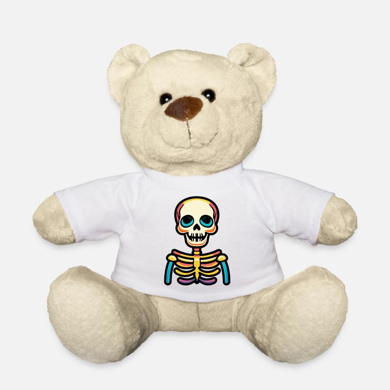 Squelette Halloween Bande Dessinée - Nounours - blanc