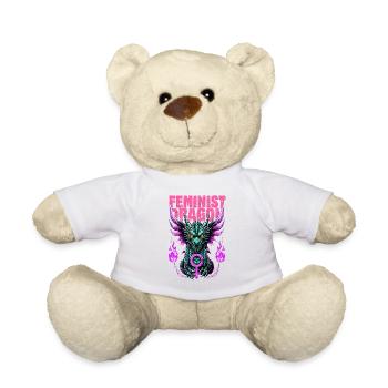 Chemise Dragon Féministe Féminisme Cadeau - Nounours - blanc - Devant