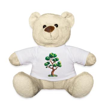 Baum - Cooles Low Poly Logo - Teddy - Weiß - Vorne