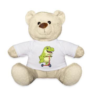 Süßer Dino T-Rex Roller Scooter Cartoon Kinder - Teddy - Weiß - Vorne