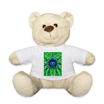 Gooty Sapphire Tarantula Brilliant blue spider - Teddy Bear - white - Front