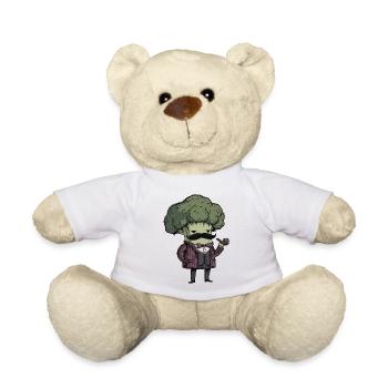 Broccoli Mafia Cartoon | Funny Smoking Design - Teddy - Weiß - Vorne