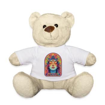 Kandi EDM Open Your Mind Psychedelische Blüte - Teddy - Weiß - Vorne