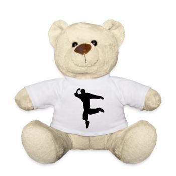 B-Boy Silhouette – Breakdance Move - Teddy Bear - white - Front