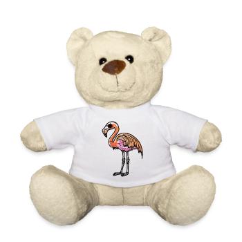 Flamant rose zombie d'Halloween - Nounours - blanc - Devant