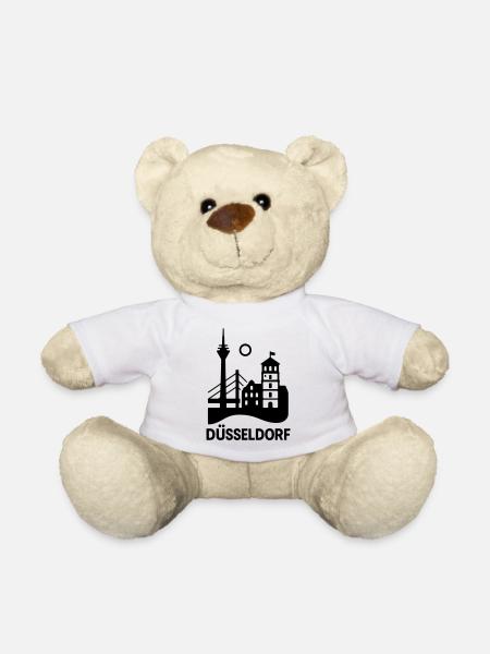 Düsseldorf Wahrzeichen Silhouette - Teddy - Weiß