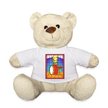 Buntglas-Schlagzeug Set - Teddy - Weiß - Vorne