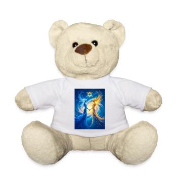 Des êtres célestes jumeaux unis dans un dialogue éternel - Nounours - blanc - Devant