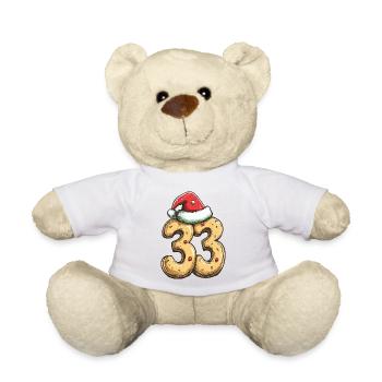33 Number Cookie Christmas - Teddy Bear - white - Front