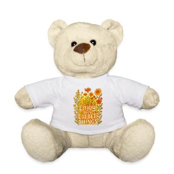 Enjoy the Little Things Floral - Teddy Bear - white - Front