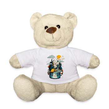 Bergsee Pfad - Camping Backpacker Motiv - Teddy - Weiß - Vorne