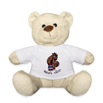 Bulldog Boxer Flag Fury - Teddy Bear - white - Front