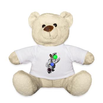 Linienblüten mit Farbkugeln - Teddy - Weiß - Vorne