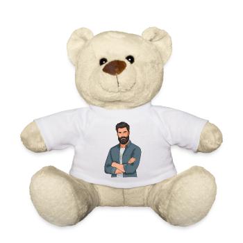 Bearded style in denim look - Teddy Bear - white - Front