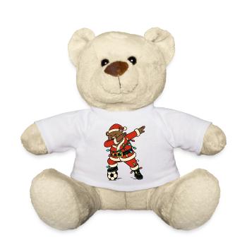 Dabbing Bear Santa Claus Football Cute - Teddy Bear - white - Front