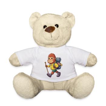 Süßer Bigfoot-Wander-Camping-Abenteuer-Rucksacktourist. - Teddy - Weiß - Vorne