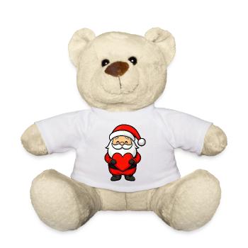 Weihnachtsmann mit Herz - Teddy - Weiß - Vorne