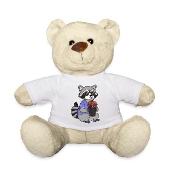 Chilled Raccoon with Sunglasses - Teddy Bear - white - Front