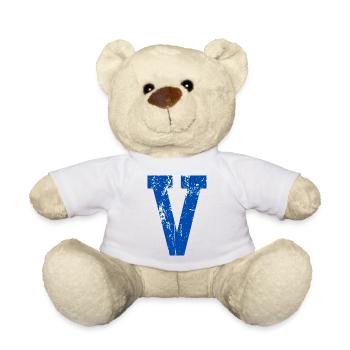 Lettre v sport rétro  - Nounours - blanc - Devant