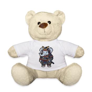 Elefant-Samurai in Krieger-Rüstung - Teddy - Weiß - Vorne