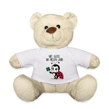 New Year's Eve Ladybug New Year's Eve Shamrock Good Luck - Teddy Bear - white - Front