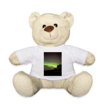 Northern Lights on the beach at night - Teddy Bear - white - Front