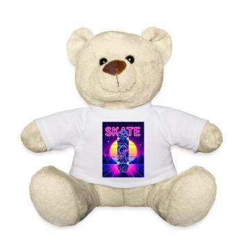 Skate Neon Tower – Retro 80er Street Style - Teddy - Weiß - Vorne