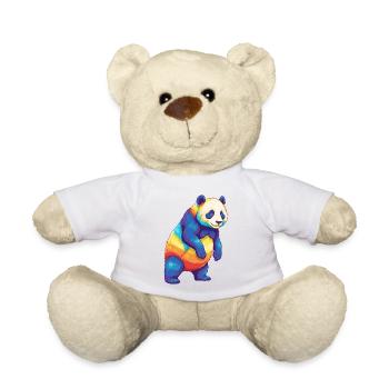 Buntes Panda-Regenbogen-Pop-Art-Aquarell - Teddy - Weiß - Vorne