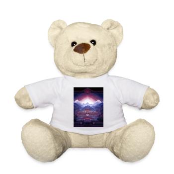 Psy Art - Pagode in Berglandschaft - Teddy - Weiß - Vorne