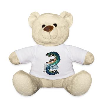 Porté par l’immobilité, allongé - Nounours - blanc - Devant
