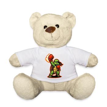 Boxing Turtle Fighter Power Punch Maskottchen - Teddy - Weiß - Vorne