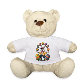 Easter bunny with colorful eggs and hoodie - Teddy Bear - white - Front