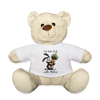Hoppelbunny with carrot full carrot Valentine's Day - Teddy Bear - white - Front