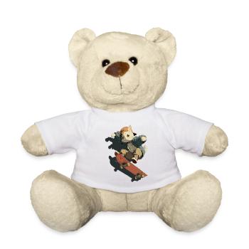 Skateboarding Cat Streetwear - Teddy - Weiß - Vorne