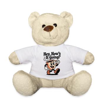 Laufender Kaffeebecher - Teddy - Weiß - Vorne
