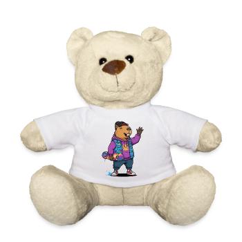Beaver Skate Vibes Pullover Hoodie - Teddy Bear - white - Front