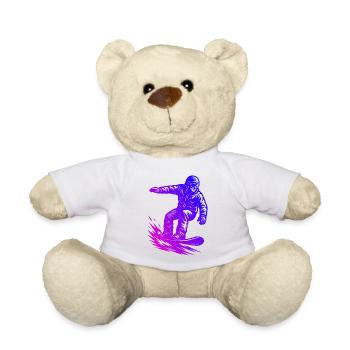 Funny snowboard motif - Teddy Bear - white - Front