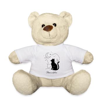 Mondbeobachter-Katzen-Silhouetten-Nacht - Teddy - Weiß - Vorne