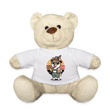 German Shiba Dog Retro - Teddy Bear - white - Front