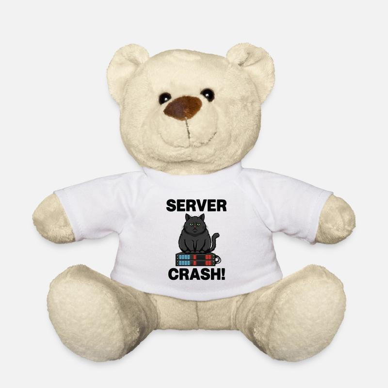 Server Crash Chat Informatique Humour - Nounours - blanc