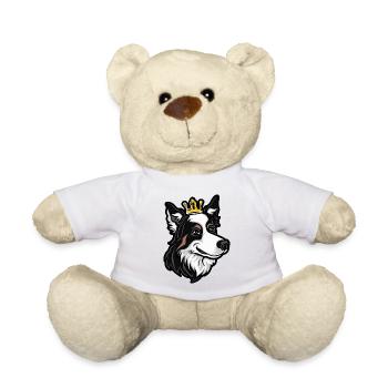 Border Collie Dog Crown - Teddy Bear - white - Front