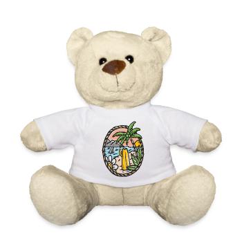 Vintage Palm Beach Badge - Teddy Bear - white - Front