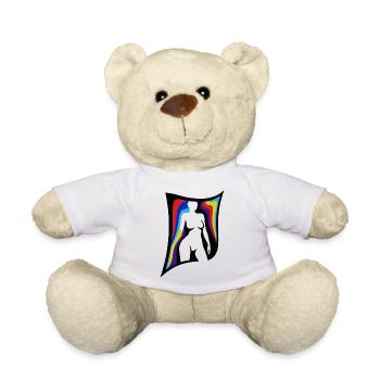 Schattenfigur mit Regenbogenflügeln - Teddy - Weiß - Vorne