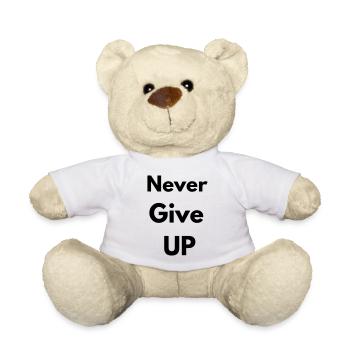 never give up - Teddy Bear - white - Front