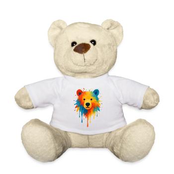 Bären-Aquarell-Tropfende Chroma-Kunst - Teddy - Weiß - Vorne
