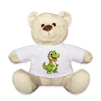 Cheerful dinosaur with spikes - Teddy Bear - white - Front